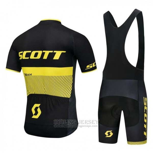 2018 Cycling Jersey Scott Rc Black Yellow Short Sleeve Salopette