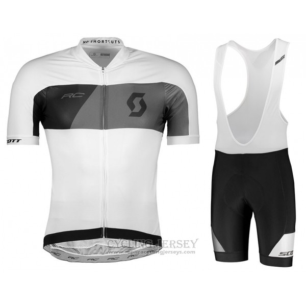 2018 Cycling Jersey Scott Rc Gray White Short Sleeve Salopette
