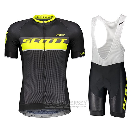 2018 Cycling Jersey Scott Rc Yellow Short Sleeve and Bib Short