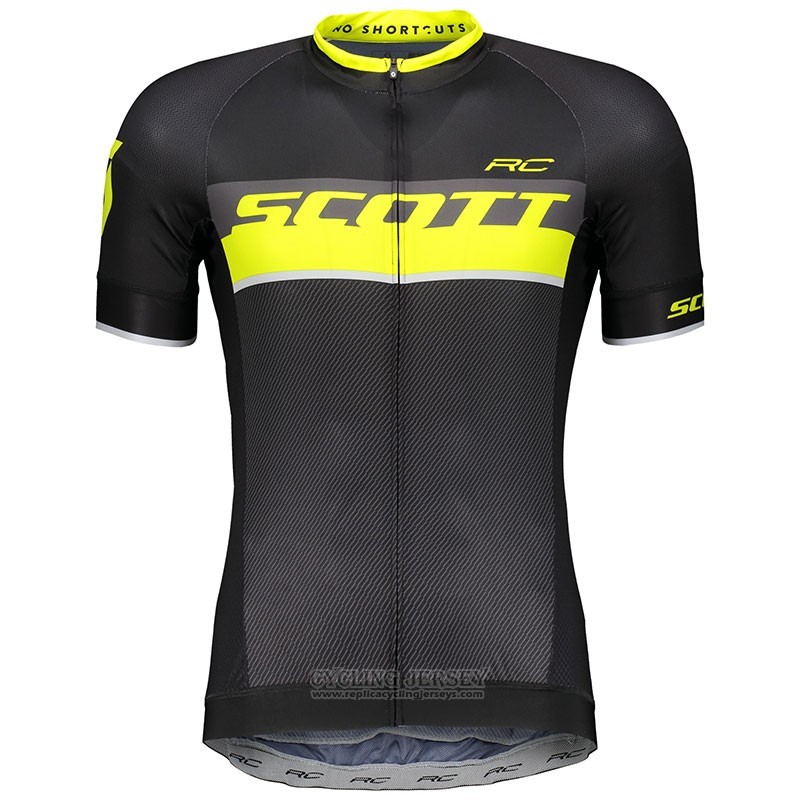 2018 Cycling Jersey Scott Rc Yellow Short Sleeve and Bib Short