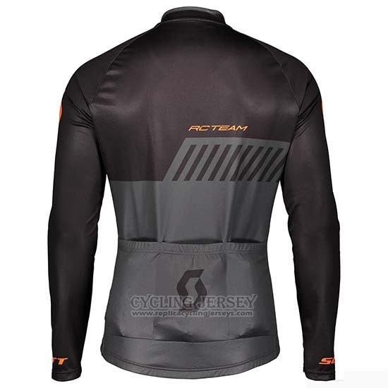 2019 Cycling Jersey Scott Black Gray Long Sleeve and Bib Tight