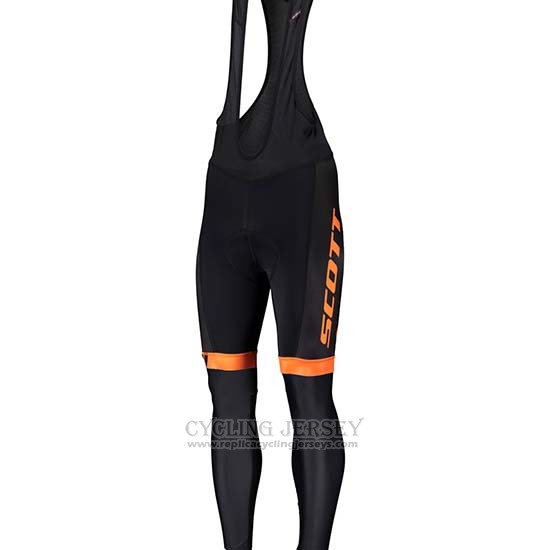 2019 Cycling Jersey Scott Black Gray Long Sleeve and Bib Tight