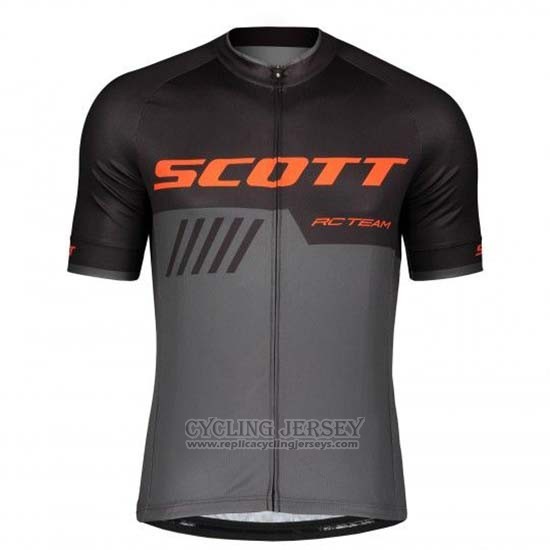 2019 Cycling Jersey Scott Black Gray Short Sleeve and Bib Short