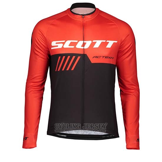 2019 Cycling Jersey Scott Black Red Long Sleeve and Bib Tight