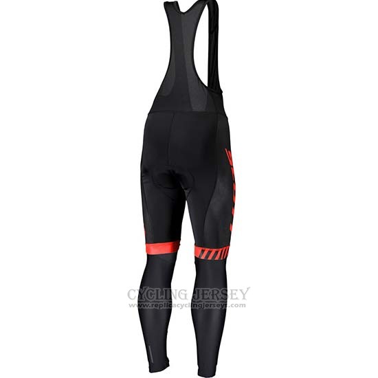 2019 Cycling Jersey Scott Black Red Long Sleeve and Bib Tight