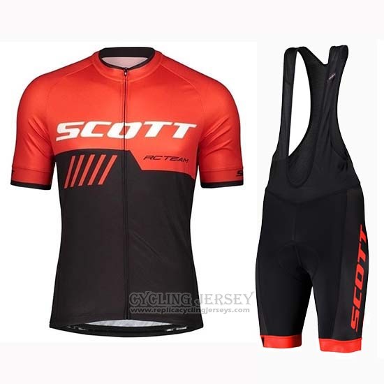 2019 Cycling Jersey Scott Black Red Short Sleeve and Bib Short