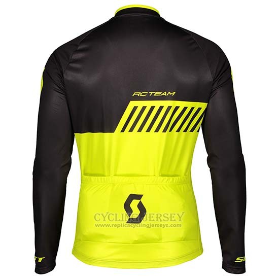 2019 Cycling Jersey Scott Black Yellow Long Sleeve and Bib Tight