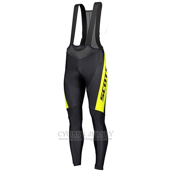2019 Cycling Jersey Scott Black Yellow Long Sleeve and Bib Tight