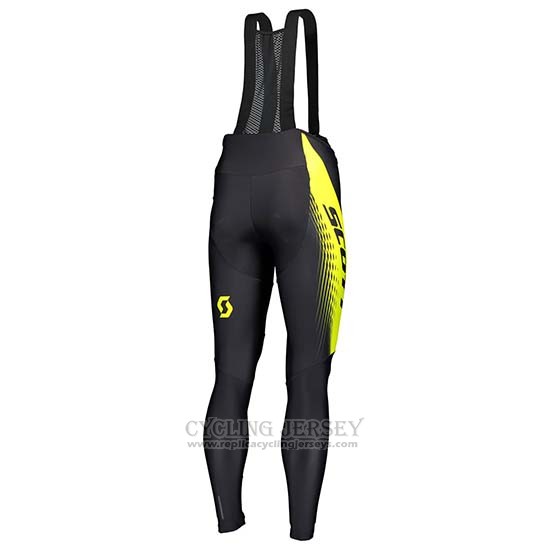 2019 Cycling Jersey Scott Black Yellow Long Sleeve and Bib Tight