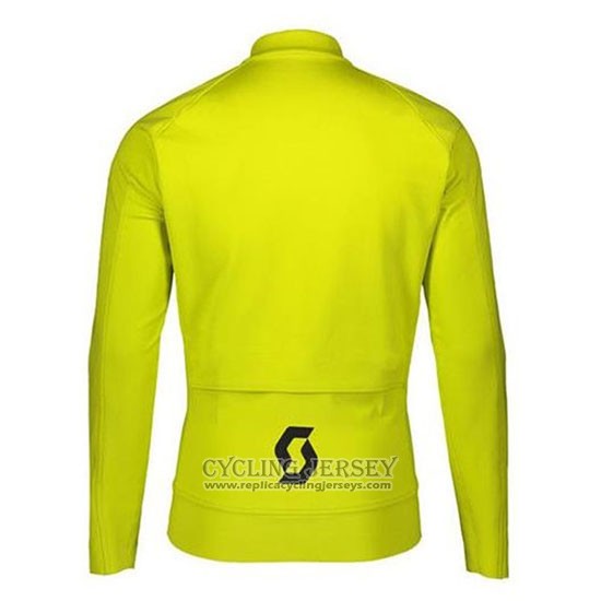 2020 Cycling Jersey Rc Scott Yellow Black Long Sleeve And Bib Tight