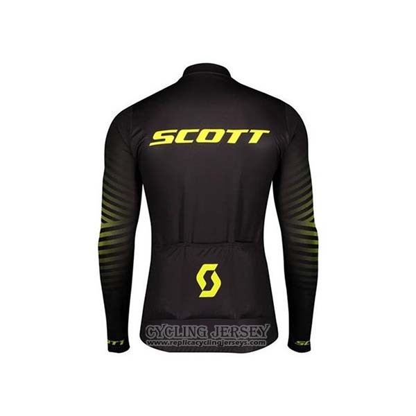 2020 Cycling Jersey Scott Black Yellow Long Sleeve And Bib Tight
