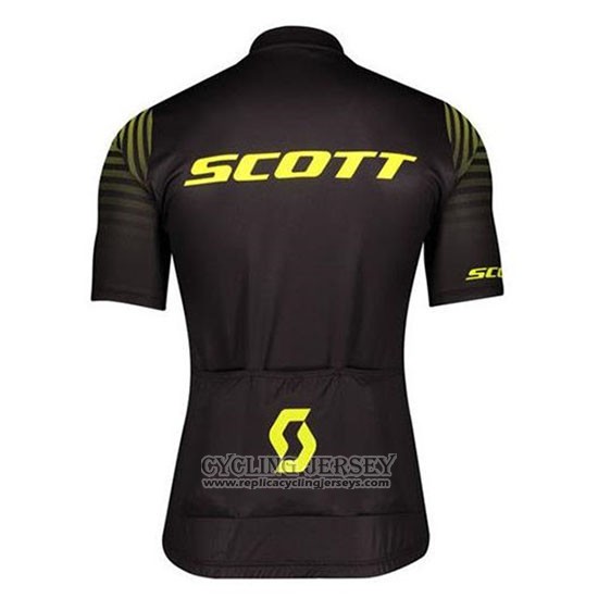 2020 Cycling Jersey Scott Black Yellow Short Sleeve And Bib Short