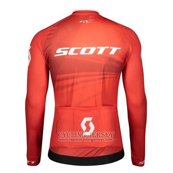 2020 Cycling Jersey Scott Red Long Sleeve And Bib Tight