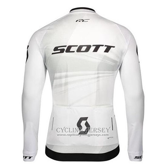 2020 Cycling Jersey Scott White Long Sleeve And Bib Tight