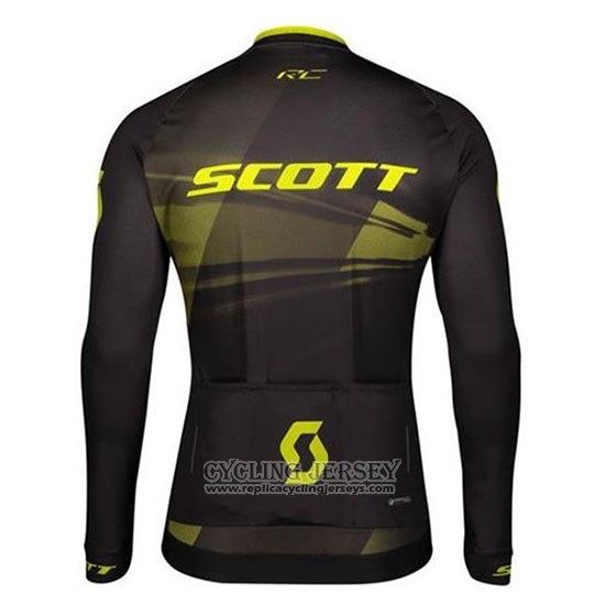 2020 Cycling Jersey Scott Yellow Black Long Sleeve And Bib Tight