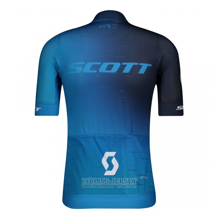 2021 Cycling Jersey Scott Black Blue Short Sleeve And Bib Short