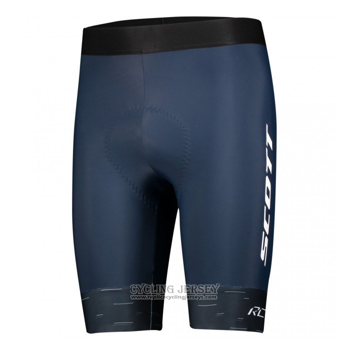 2021 Cycling Jersey Scott Black Blue Short Sleeve And Bib Short