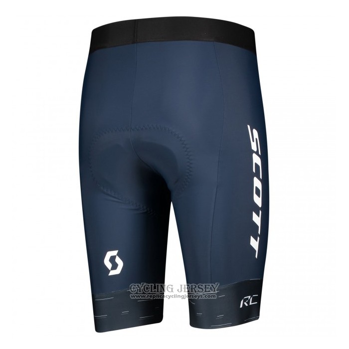 2021 Cycling Jersey Scott Black Blue Short Sleeve And Bib Short