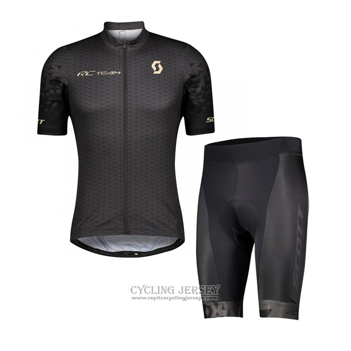 2021 Cycling Jersey Scott Black Short Sleeve And Bib Short