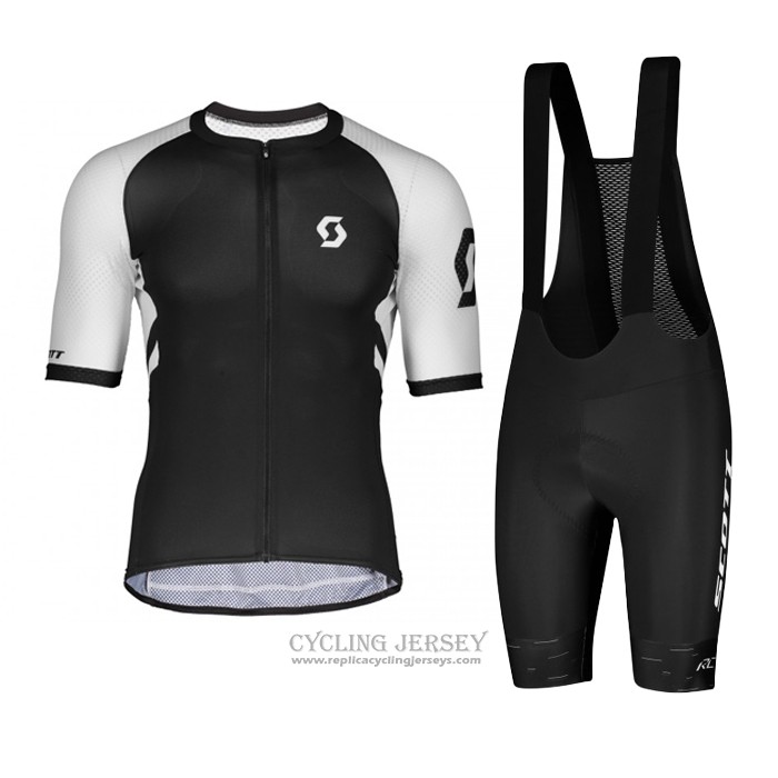 2021 Cycling Jersey Scott Black White Short Sleeve And Bib Short