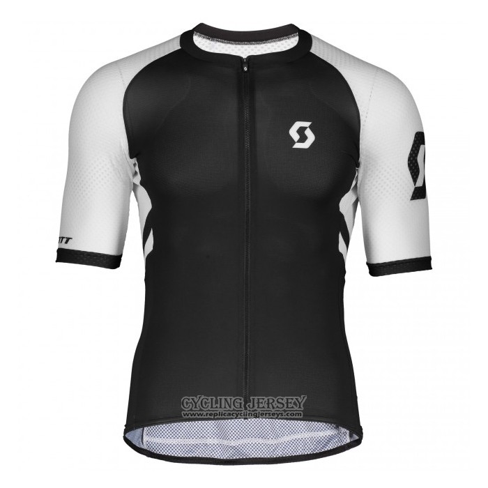 2021 Cycling Jersey Scott Black White Short Sleeve And Bib Short
