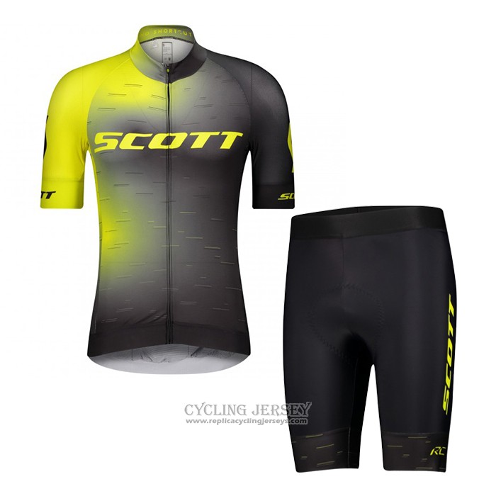 2021 Cycling Jersey Scott Black Yellow Short Sleeve And Bib Short(1)