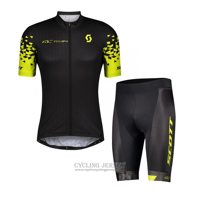 2021 Cycling Jersey Scott Black Yellow Short Sleeve And Bib Short(2)