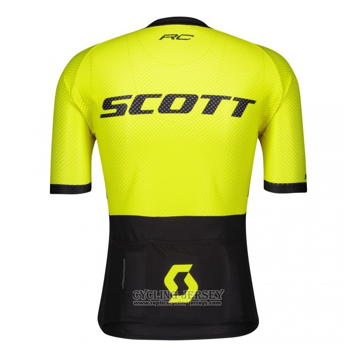 2021 Cycling Jersey Scott Black Yellow Short Sleeve And Bib Short