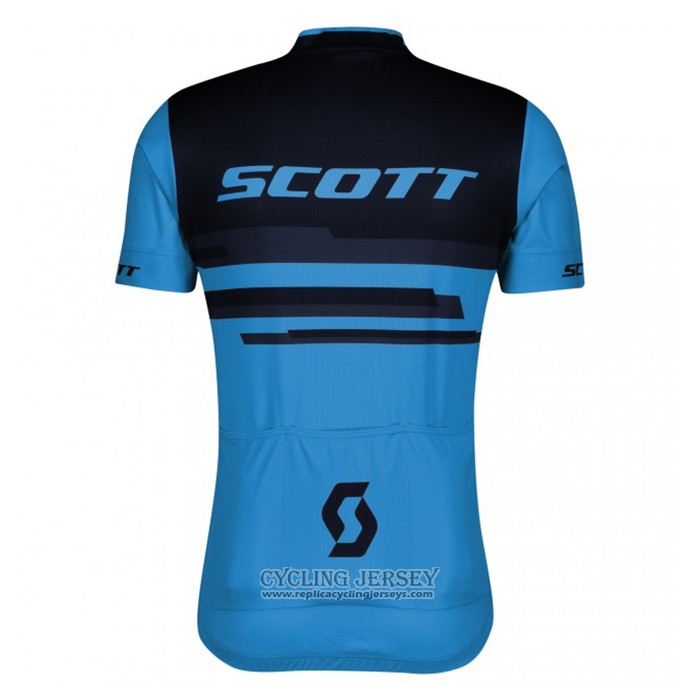 2021 Cycling Jersey Scott Blue Black Short Sleeve And Bib Short