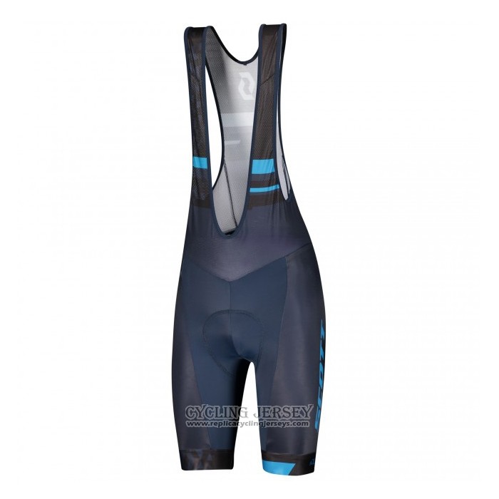 2021 Cycling Jersey Scott Blue Black Short Sleeve And Bib Short