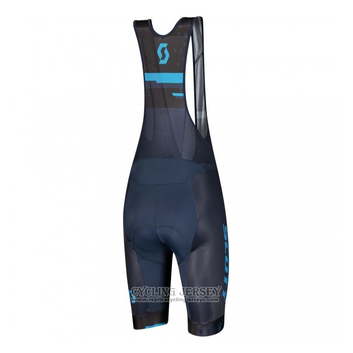 2021 Cycling Jersey Scott Blue Black Short Sleeve And Bib Short