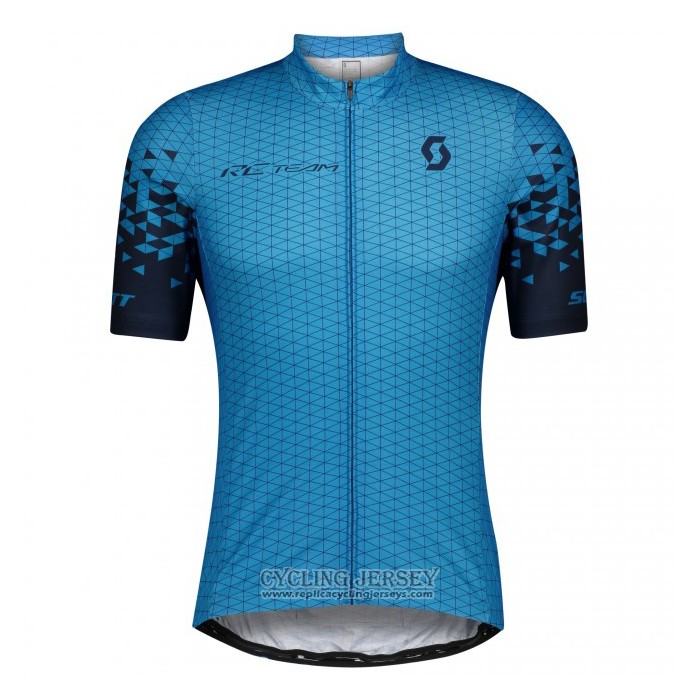 2021 Cycling Jersey Scott Blue Short Sleeve And Bib Short