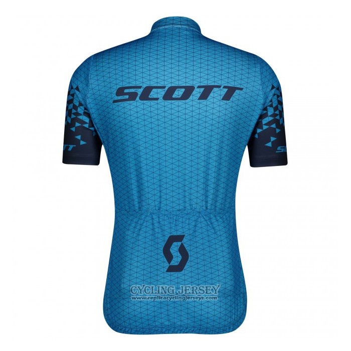 2021 Cycling Jersey Scott Blue Short Sleeve And Bib Short