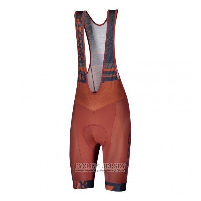 2021 Cycling Jersey Scott Dark Blue Orange Short Sleeve And Bib Short