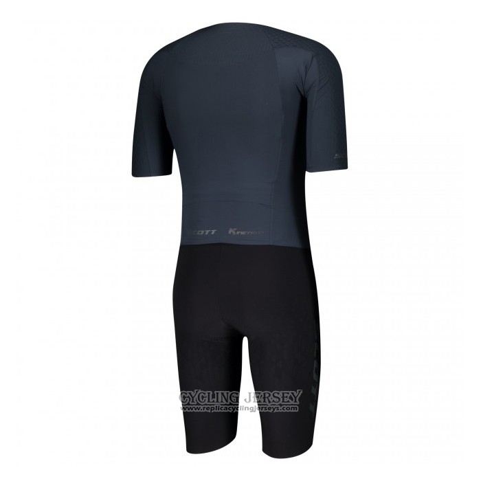 2021 Cycling Jersey Scott Dark Blue Short Sleeve And Bib Short