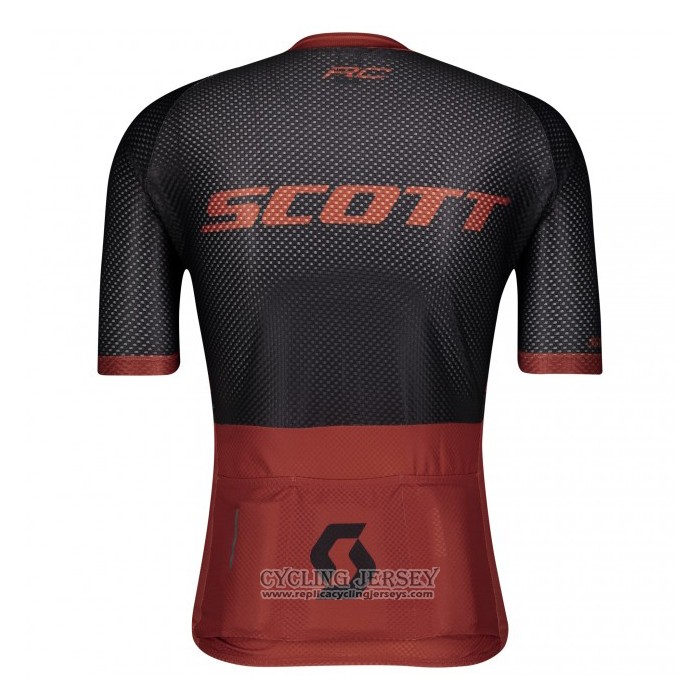 2021 Cycling Jersey Scott Dark Orange Short Sleeve And Bib Short