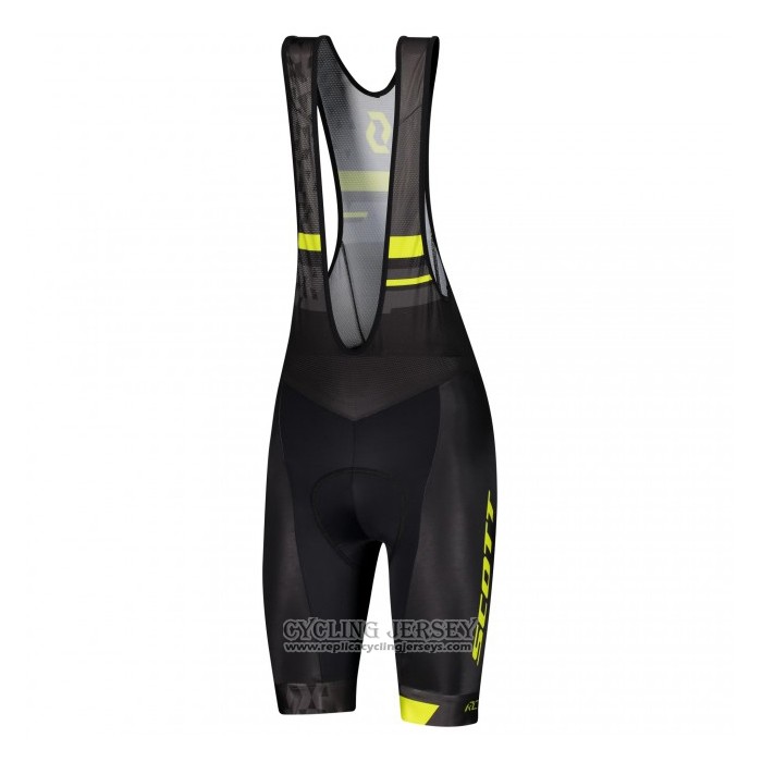 2021 Cycling Jersey Scott Gray Yellow Short Sleeve And Bib Short