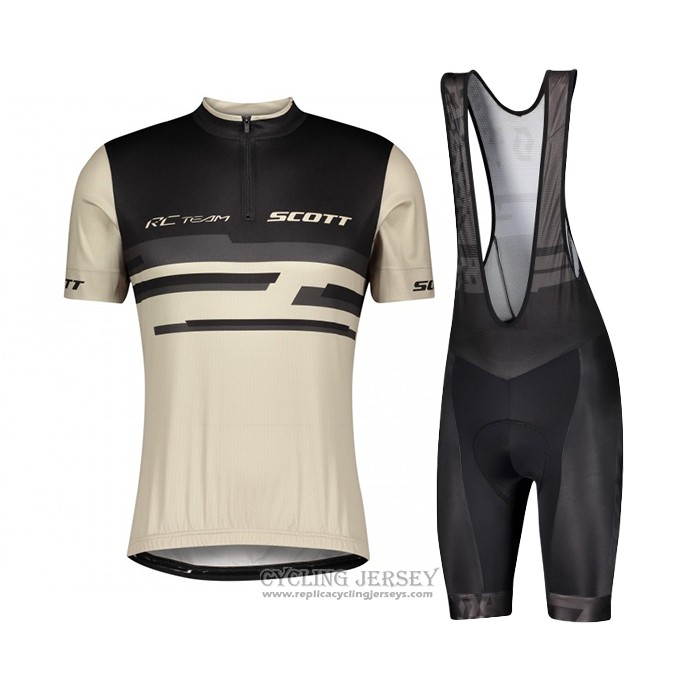 2021 Cycling Jersey Scott Light Marron Short Sleeve And Bib Short