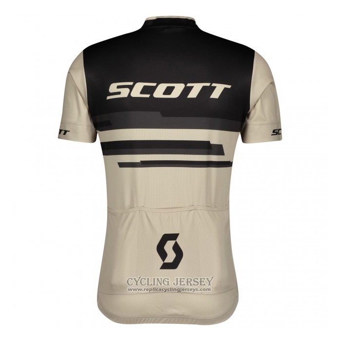 2021 Cycling Jersey Scott Light Marron Short Sleeve And Bib Short