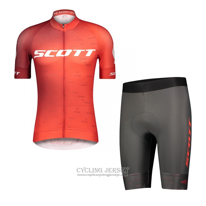 2021 Cycling Jersey Scott Red Short Sleeve And Bib Short