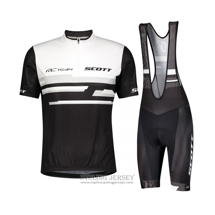 2021 Cycling Jersey Scott White Black Short Sleeve And Bib Short