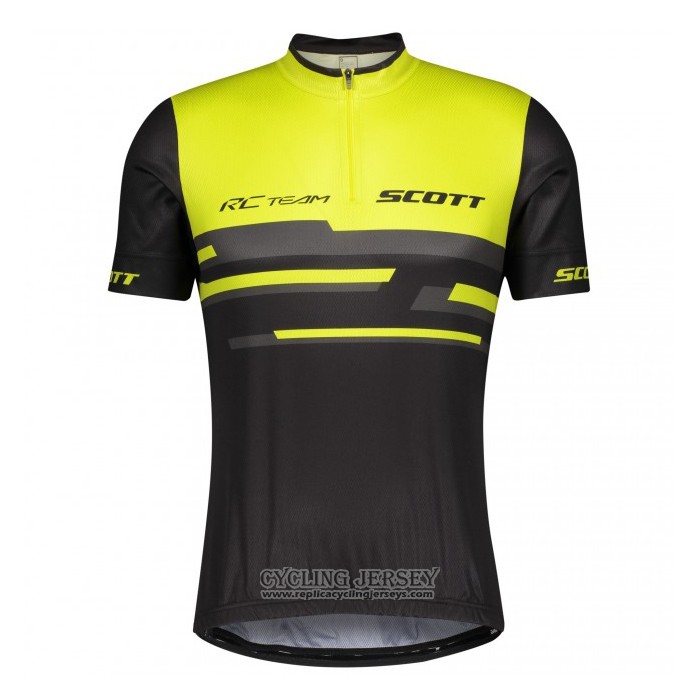 2021 Cycling Jersey Scott Yellow Black Short Sleeve And Bib Short