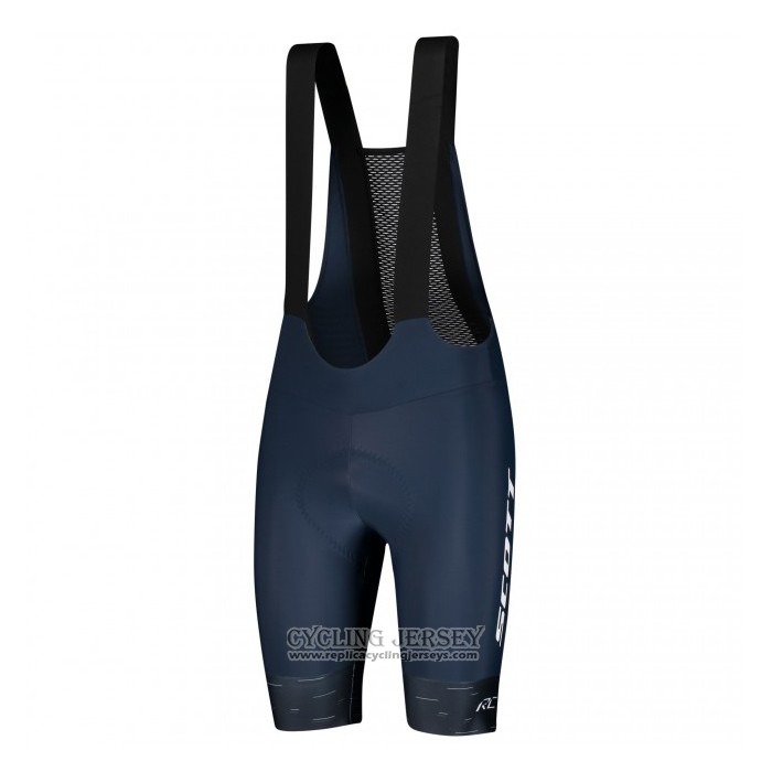 2021 Cycling Jersey Scott Yellow Dark Blue Short Sleeve And Bib Short