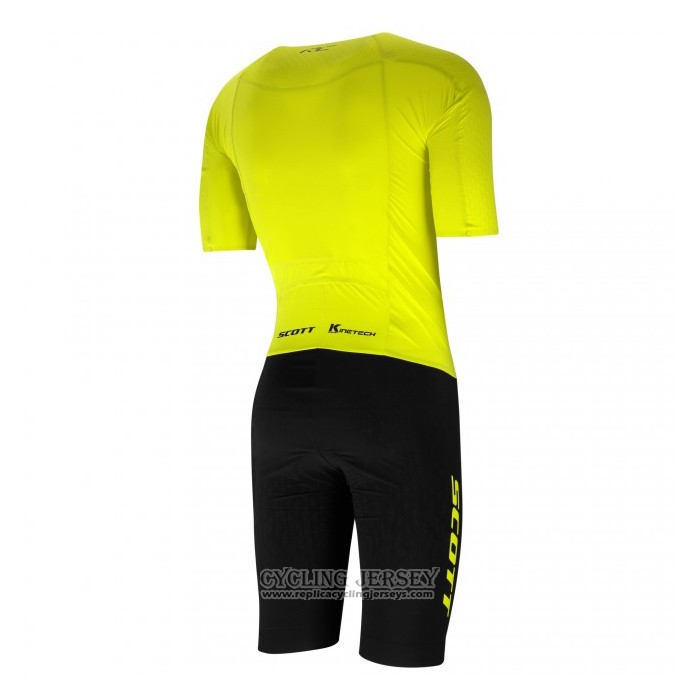 2021 Cycling Jersey Scott Yellow Short Sleeve And Bib Short