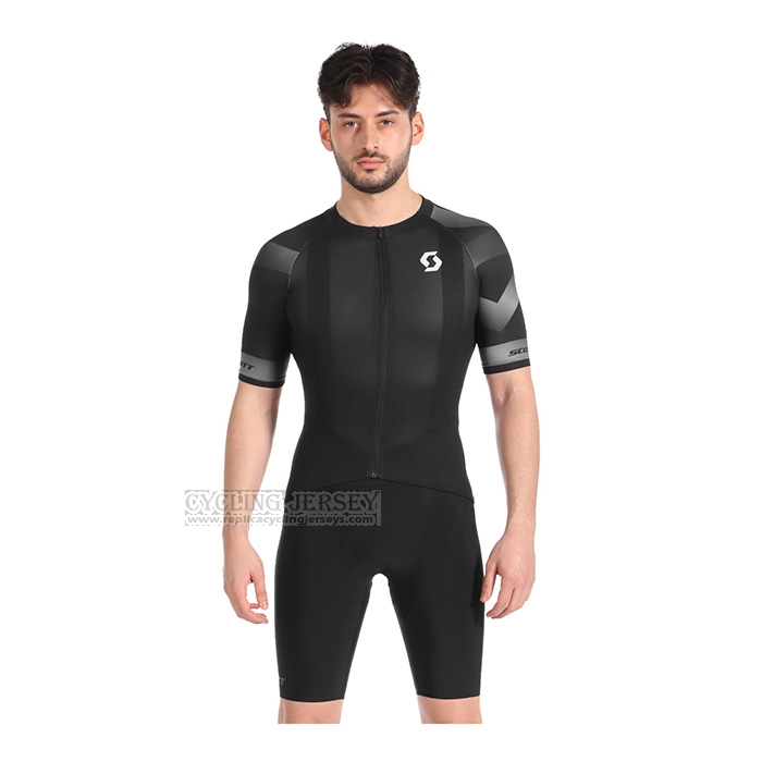 2022 Cycling Jersey Scott Black Short Sleeve and Bib Short(1)