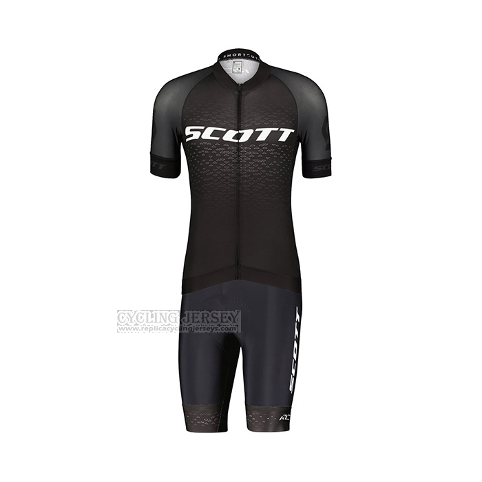 2022 Cycling Jersey Scott Black Short Sleeve and Bib Short