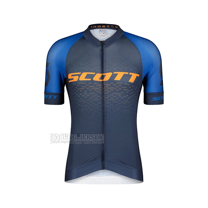2022 Cycling Jersey Scott Blue Yellow Short Sleeve and Bib Short