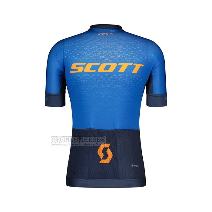 2022 Cycling Jersey Scott Blue Yellow Short Sleeve and Bib Short