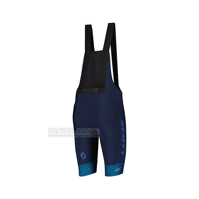 2022 Cycling Jersey Scott Blue Yellow Short Sleeve and Bib Short