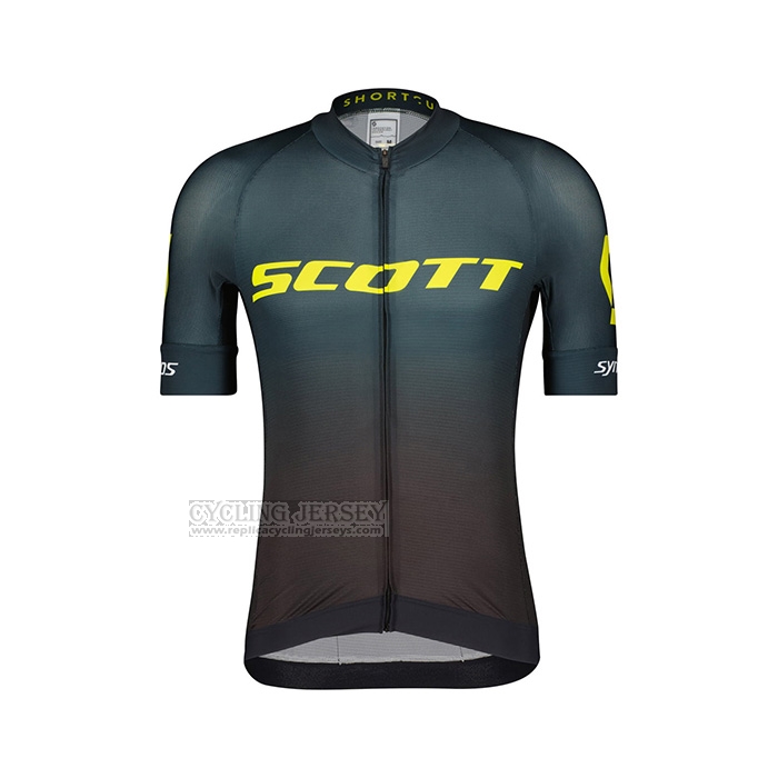 2022 Cycling Jersey Scott Green Brown Short Sleeve and Bib Short
